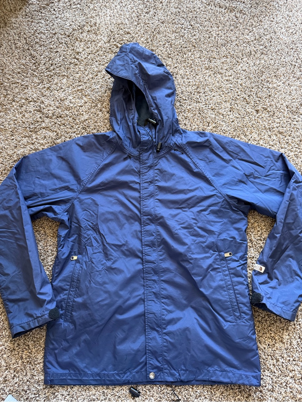 Vintage The North Face Gore-Tex Rain Jacket Mens Large Blue Hooded Made in USA
